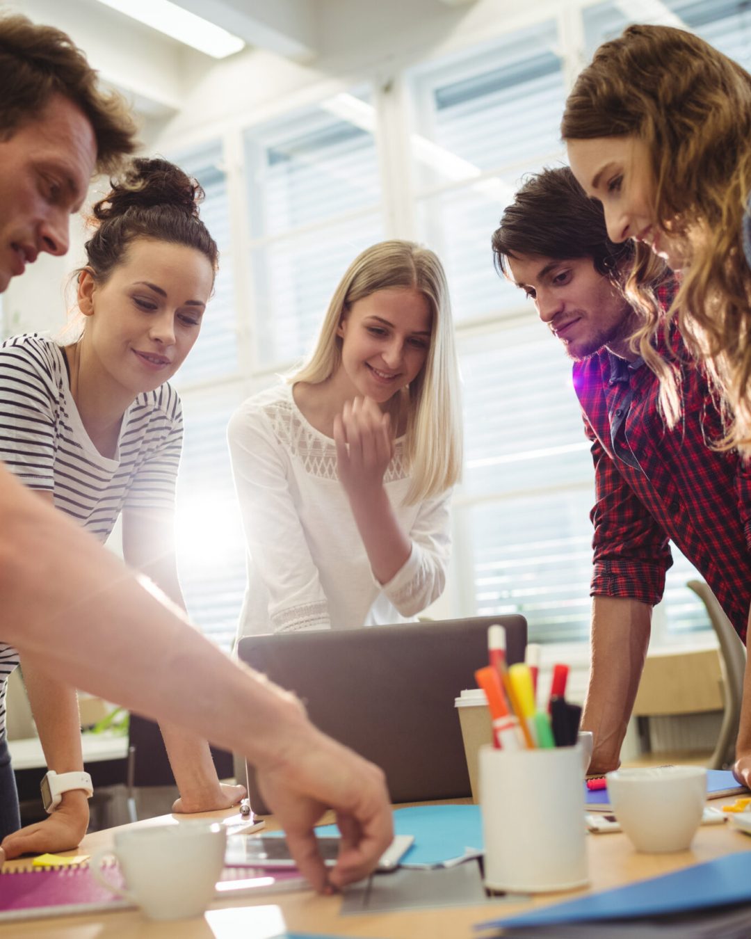 Graphic designers in a meeting at the office